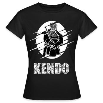 Kendo Kenjutsu combat à l’épée T shirt pour kendoka - T-shirt Femme - noir - Devant - AI Model Female 172 dark (172cm)