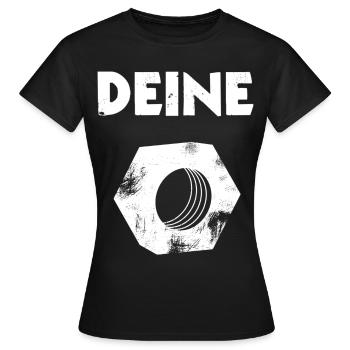 Deine Mutter Mechaniker Schrauber Geschenk - Frauen T-Shirt - Schwarz - Vorne - AI Model Female 172 dark (172cm)