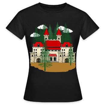 Märchen Schloss König Festung Burg Ritter - Frauen T-Shirt - Schwarz - Vorne - AI Model Female 172 dark (172cm)