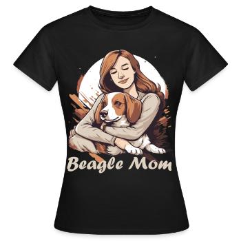 Beagle Mama - Dog Lovers Gift Idea - Women's T-Shirt - black - Front - AI Model Female 172 dark (172cm)