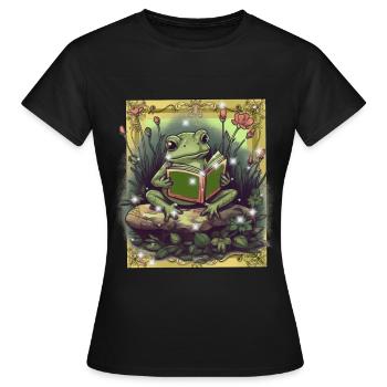 grenouille grenouilles conte de fées conte de fées personnage enfants enfant - T-shirt Femme - noir - Devant - AI Model Female 172 dark (172cm)