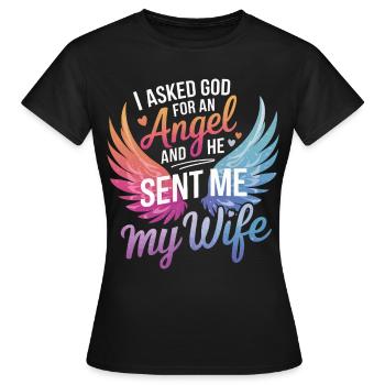 Frau Ehefrau Partnerin Familie Verheiratet - Frauen T-Shirt - Schwarz - Vorne - AI Model Female 172 dark (172cm)