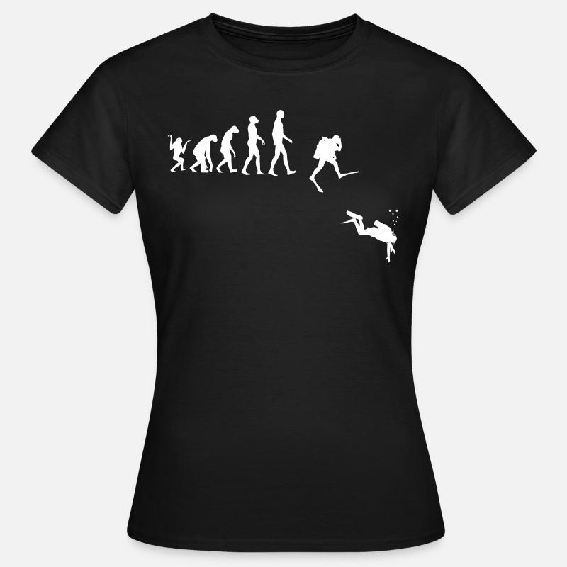 Evolution of Man Scuba Diving - Women's T-Shirt - black