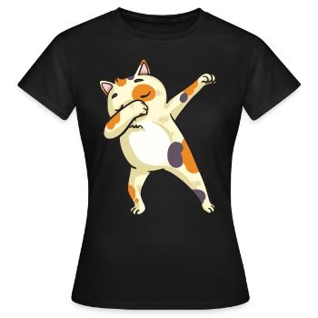 Tamponner cadeau de danse d'amoureux de chat - T-shirt Femme - noir - Devant - AI Model Female 172 dark (172cm)