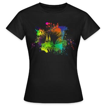 Cathédrale de Cologne Cologne - T-shirt Femme - noir - Devant - AI Model Female 172 dark (172cm)