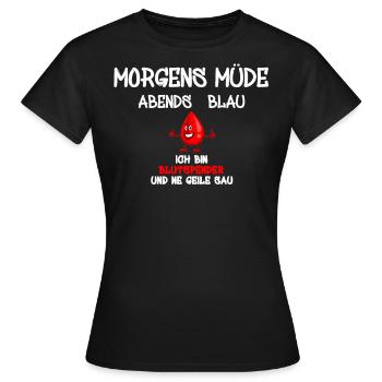 Blutspender Blutspende Spender spenden Blut - Frauen T-Shirt - Schwarz - Vorne - AI Model Female 172 dark (172cm)
