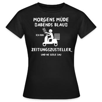 Zeitungsausträger Zusteller Zeitungsbote Geschenk - Frauen T-Shirt - Schwarz - Vorne - AI Model Female 172 dark (172cm)