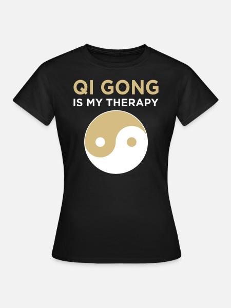 Qigong Qi Gong Tai Chi Thai Chi Chigong Yoga - Dame-T-shirt - sort
