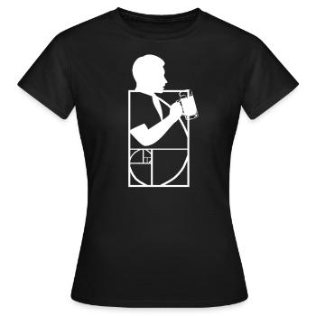Goldener Schnitt Biertrinker Lustig Geometrie - Frauen T-Shirt - Schwarz - Vorne - AI Model Female 172 dark (172cm)