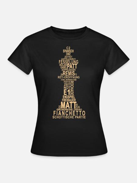 Schachbegriffe König Schach - Frauen T-Shirt - Schwarz