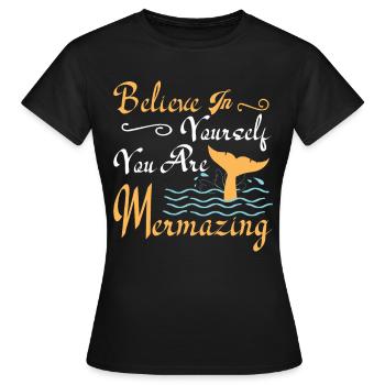Sirène Sirènes Sirène Cadeau - T-shirt Femme - noir - Devant - AI Model Female 172 dark (172cm)