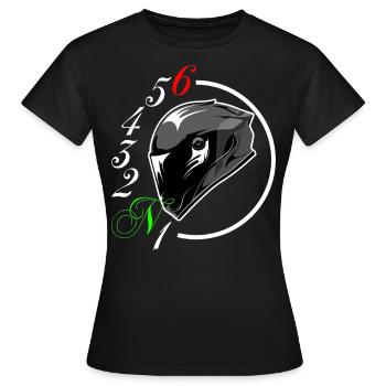 Changement de vitesse de moto casque - T-shirt Femme - noir - Devant - AI Model Female 172 dark (172cm)