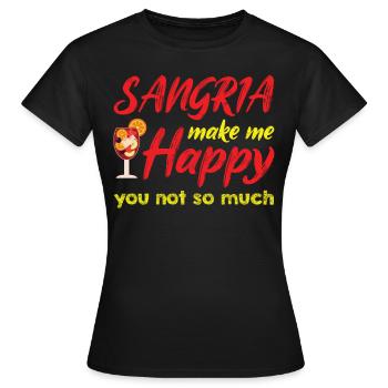 Vin de Sangria Espagne Boisson au vin Alcool - T-shirt Femme - noir - Devant - AI Model Female 172 dark (172cm)
