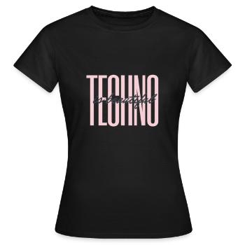 techno is beautyiful - Frauen T-Shirt - Schwarz - Vorne - AI Model Female 172 dark (172cm)