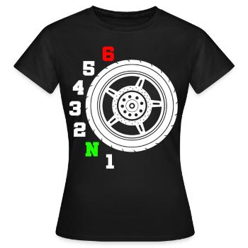 gangschaltung Motorrad - Frauen T-Shirt - Schwarz - Vorne - AI Model Female 172 dark (172cm)