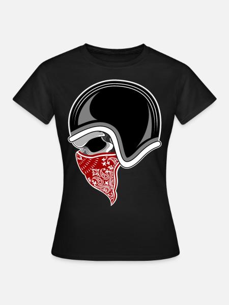 Motorbike skull red bandana - Women's T-Shirt - black