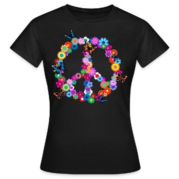 Frieden - Frauen T-Shirt - Schwarz - Vorne - AI Model Female 172 dark (172cm)