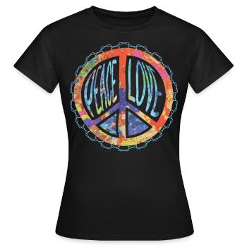 Peacezeichen Harmonie - Frauen T-Shirt - Schwarz - Vorne - AI Model Female 172 dark (172cm)