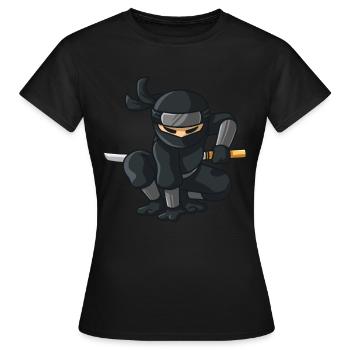 Ninja avec katana - T-shirt Femme - noir - Devant - AI Model Female 172 dark (172cm)