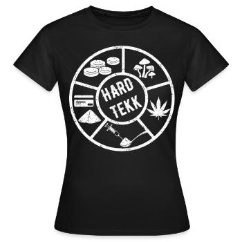 Hardtekk Tekk Clubbing Techno Musik Tekkno - Frauen T-Shirt - Schwarz - Vorne - AI Model Female 172 dark (172cm)