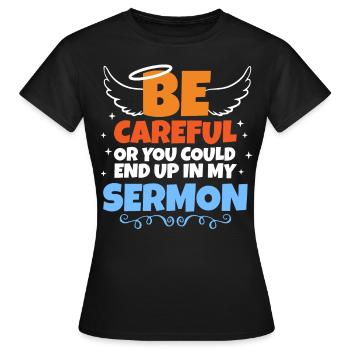 Ministre du prédicateur pasteur cadeau du prédicateur - T-shirt Femme - noir - Devant - AI Model Female 172 dark (172cm)