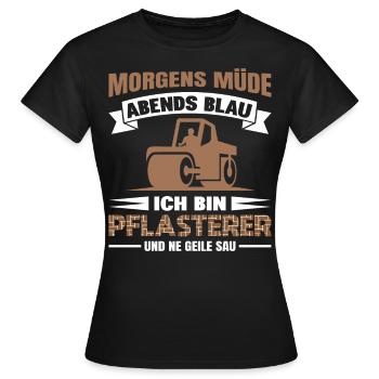 Pflasterer Steinleger Pflästerer Bau Pflastern - Frauen T-Shirt - Schwarz - Vorne - AI Model Female 172 dark (172cm)