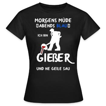 Gießer Giesser Schmelzer Gießereimechaniker - Frauen T-Shirt - Schwarz - Vorne - AI Model Female 172 dark (172cm)