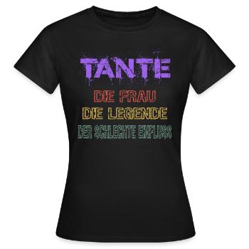 Aunt The Woman The Legend The Bad Influence - Women's T-Shirt - black - Front - AI Model Female 172 dark (172cm)