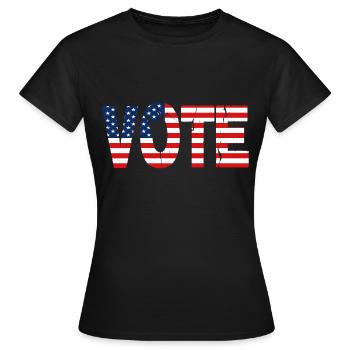 VOTE (American Flag) - Women's T-Shirt - black - Front - AI Model Female 172 dark (172cm)