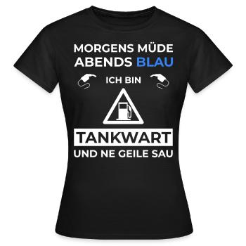 Tankwart Tankstelle Tanken Tanke - Frauen T-Shirt - Schwarz - Vorne - AI Model Female 172 dark (172cm)