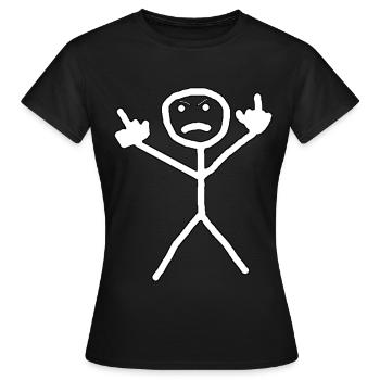strichmännchen - Frauen T-Shirt - Schwarz - Vorne - AI Model Female 172 dark (172cm)