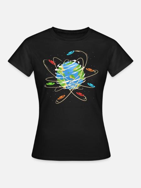Disc Golf Earth Planet Space Design & Gift - Women's T-Shirt - black