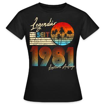 40. Geburtstag Vintage 40 Legendär Januar 1981 - Frauen T-Shirt - Schwarz - Vorne - AI Model Female 172 dark (172cm)