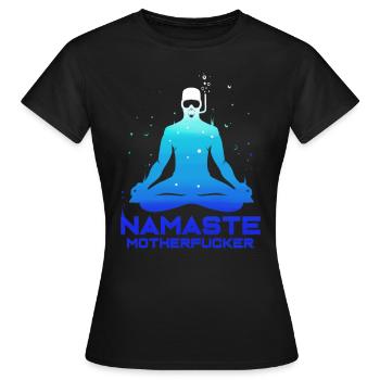 Freitauchen Freediving Namaste Apnoe Taucher - Frauen T-Shirt - Schwarz - Vorne - AI Model Female 172 dark (172cm)
