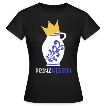 Apfelwein Prinzessin aus Hessen Prinzhessin Bembel - Frauen T-Shirt - Schwarz - Vorne - AI Model Female 172 dark (172cm)