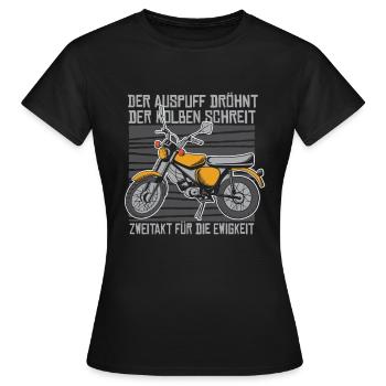 Zweitakt Ostblock Motorrad Witzig Spruch Geschenk - Frauen T-Shirt - Schwarz - Vorne - AI Model Female 172 dark (172cm)