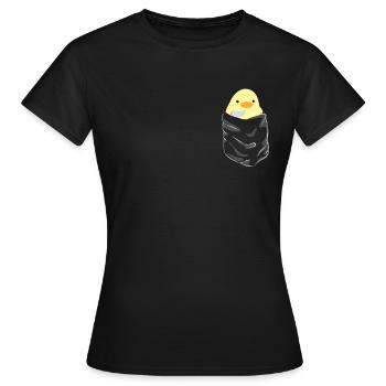 Canard avec couteau meme pocket pantalon poche poussin poulet - T-shirt Femme - noir - Devant - AI Model Female 172 dark (172cm)