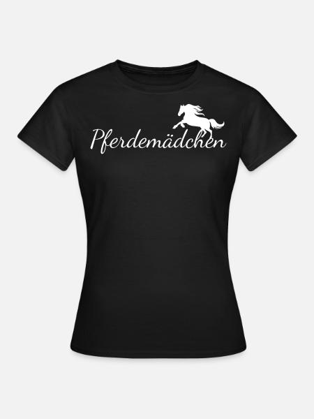 Pferdemädchen Pferd Design - Frauen T-Shirt - Schwarz