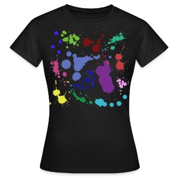 Farbspritzer Design - Frauen T-Shirt - Schwarz - Vorne - AI Model Female 172 dark (172cm)