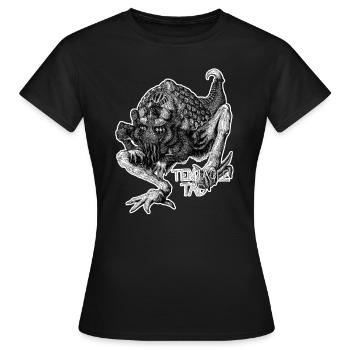 Tentacle Tad weisse Umrandung - Frauen T-Shirt - Schwarz - Vorne - AI Model Female 172 dark (172cm)