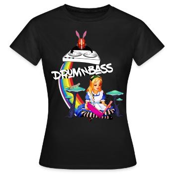 Drum'n'bass Girl D'n'B DNB Hard Weed Jungle Music - Women's T-Shirt - black - Front - AI Model Female 172 dark (172cm)