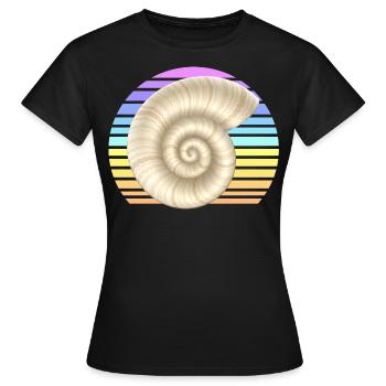 La coquille d’escargot au coucher du soleil - T-shirt Femme - noir - Devant - AI Model Female 172 dark (172cm)