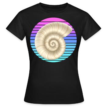 La coquille d’escargot au coucher du soleil - T-shirt Femme - noir - Devant - AI Model Female 172 dark (172cm)