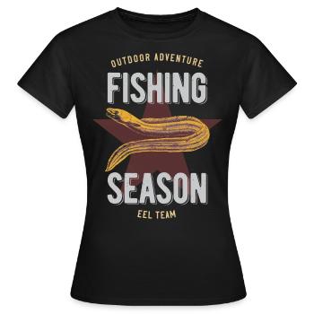 Aal angeln - Frauen T-Shirt - Schwarz - Vorne - AI Model Female 172 dark (172cm)