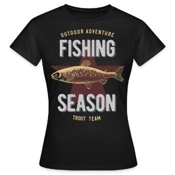 Pêche à la truite - T-shirt Femme - noir - Devant - AI Model Female 172 dark (172cm)