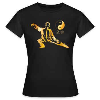 Maître de Tai Chi Yin Yang Chakra Énergie Zen - T-shirt Femme - noir - Devant - AI Model Female 172 dark (172cm)