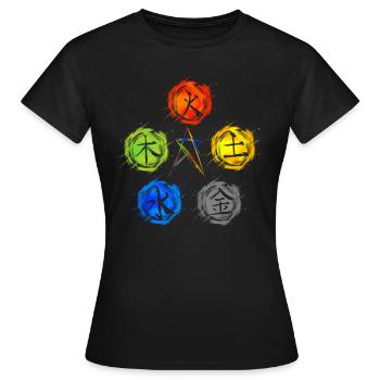 Qigong 5 Elemente Spirituell Chakra Zen Tai Chi - Frauen T-Shirt - Schwarz - Vorne - AI Model Female 172 dark (172cm)