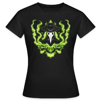 Plague doctor in poison cloud - Vintage Plague Doctor - Women's T-Shirt - black - Front - AI Model Female 172 dark (172cm)