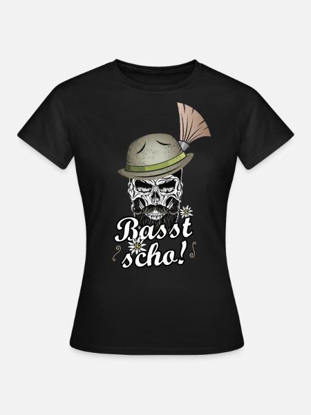 Basst scho Bayern Grantler Bua Bayrischer Dialekt - Frauen T-Shirt - Schwarz