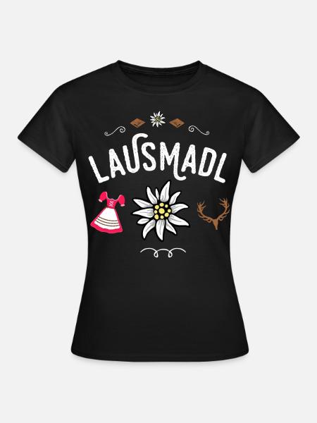 Lausmadl Ersatz Tracht bayrisches Madl Mei Dirndl - Frauen T-Shirt - Schwarz
